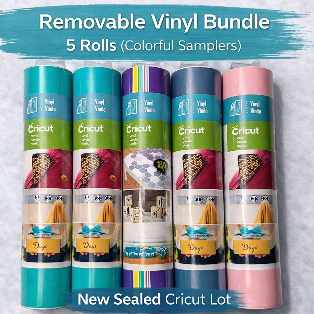 Cricut Vinyl Color + Brights Sampler Bundle Lot (5 Rolls) New Sealed - Picture 1 of 6